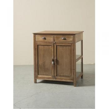 キャビネット アンティーク家具 おしゃれ 木製 シェルフ 2段 ガラス ナチュラル 高さ90