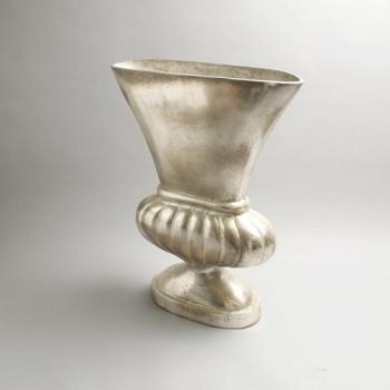 オーナメント フラワーベース 花瓶 シャビー シルバー アンティーク調 おしゃれ 小物入れ 幅38