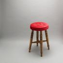スツール アンティーク家具 おしゃれ 木製 コットン レッド かわいい 椅子 高さ48