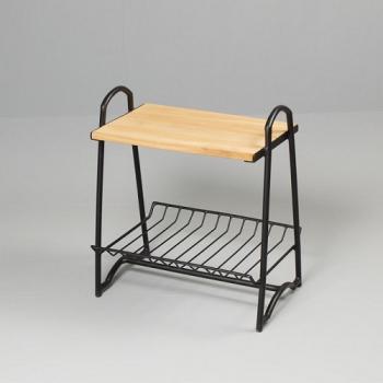 サイドラック アンティーク家具 おしゃれ 木製 シェルフ 2段 棚 ラック ナチュラル 高さ57