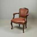 チェアー アンティーク家具 おしゃれ 木製 高級感 レザー 椅子 レッド 高さ86