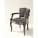 チェアー アンティーク家具 おしゃれ 木製 高級感 ベロア 椅子 グレー 高さ77