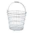 ワイヤーバスケット アイアン ランドリーバスケット シルバー シンプル ハンドル 直径36