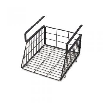 ハンギングバスケット ブラック シンプル アイアン ハンドル シェルフ かご 幅21