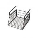 ハンギングバスケット ブラック シンプル アイアン ハンドル シェルフ かご 幅21