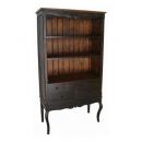 シャビーシックシェルフ&5ドロワー(黒 ブラック)木製　アンティーク調 インダストリアル 棚