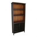 シャビーシックシェルフ&ダブルドアー(黒 ブラック)アンティーク調 インダストリアル 木製