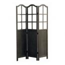 【わけあり・ひび割れ】シャビーシックパーテーション(黒 ブラック)アンティーク調 レトロ 木製 衝立