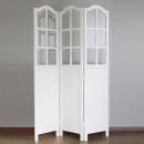 シャビーシック ホワイトウッドパーテーション/木製　アンティーク調 お洒落 レトロ ついたて 白