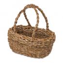 バスケットオーバルハンドル かご 収納 ナチュラル アジアン 自然 小物入れ 編み タイパ 水草