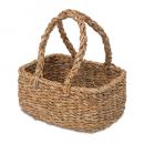 バスケットレクトハンドル かご 収納 ナチュラル アジアン 自然 小物入れ 編み タイパ 水草