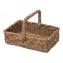 バスケットハンドル かご 収納 ナチュラル アジアン 自然 小物入れ 編み ジュート スクエア