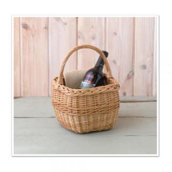 ウィッカーバスケット ナチュラル カントリー かご かわいい 天然素材 小物 持ち手 スクエア