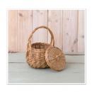 ウィッカーバスケット ナチュラル カントリー かご かわいい 天然素材 小物 持ち手 蓋つき