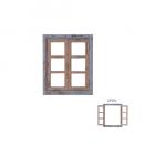 Petit monde ウィンドウフレームS ダブルドア ディスプレイ 壁掛け 小窓 木製 青