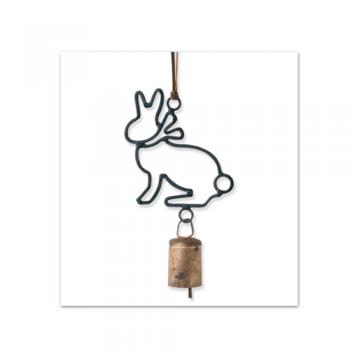 アイアンベル ラビット 手作り インド 雑貨 吊り下げ 呼び鈴 ドア 玄関 エントランス うさぎ
