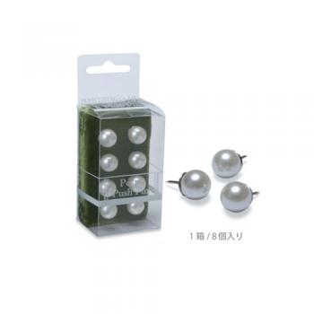 パール プッシュピン ホワイト 球 画鋲 押しピン おしゃれ アンティーク調 虫ピン 文具 雑貨