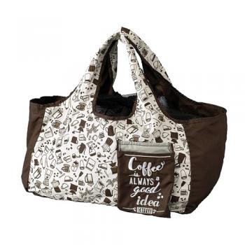 SPICE GO GREEN 折りたたみ軽量エコバッグ コーヒー ブラウン 2個セット 幅500