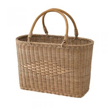 SPICE MERRY ハンドルバスケット かご 2個セット ナチュラル 高さ41.5