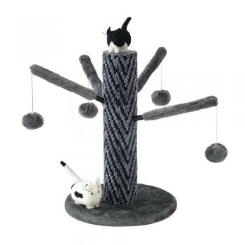 SPICE PAW-PAW キャットプレイタワー マスコット付き グレー ペットグッズ 高さ590