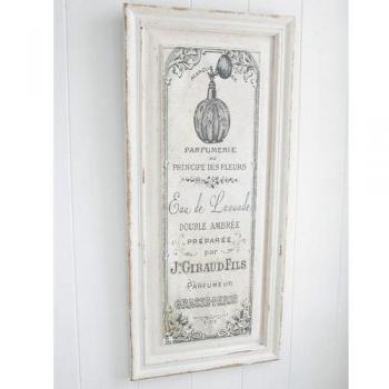 パヒューマーホワイトパネル アンティーク調 木製 ナチュラル 壁掛け オブジェ 白ディスプレイ