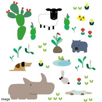 SPICE ABC bestiaire アニマルウォールステッカー MARCEL 2個セット