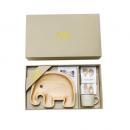 SPICE プチママン キッズ食器3点ギフトセット(トレイ/マグ/カトラリー) エレファント高さ10