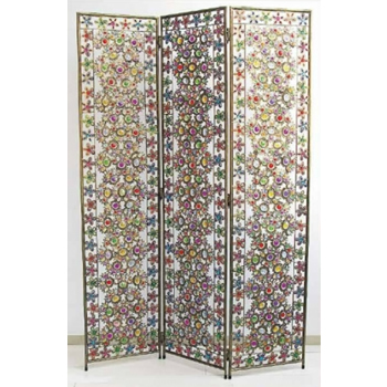 3連ビーズパーテーション ミックスL/ ついたて インテリア 衝立 間仕切り 目隠し スクリーン