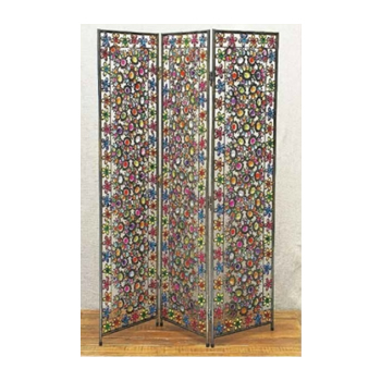 3連ビーズパーテーション ミックスL/ ついたて インテリア 衝立 間仕切り 目隠し スクリーン