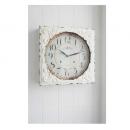 ホワイトスチール ウォールクロック シャビー 壁掛け 時計 電池 おしゃれ レトロ