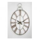 オーバル フレームクロック シンプル 壁掛け 時計 電池 おしゃれ スチール ディスプレイ