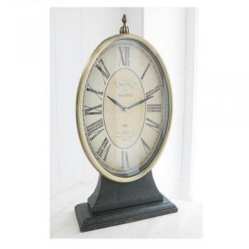 オーバル スタンドクロック 置き時計 電池 おしゃれ アンティーク調 ヨーロピアン