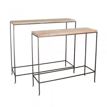 SPICE ジョセフアイアン コンソールテーブル2サイズセット 木製 幅82~91