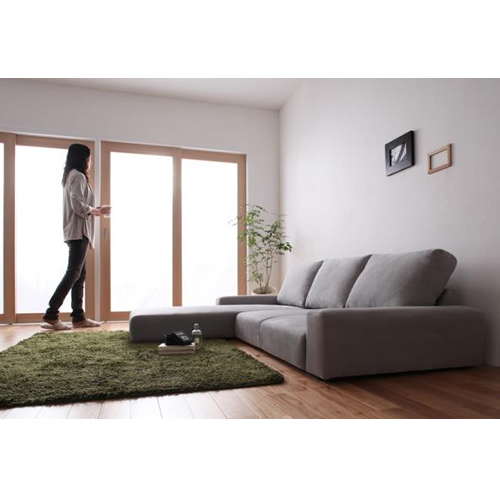 フロアコーナーカウチソファ【Levin】レヴィン  3人掛け