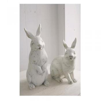 ガーデンラビット ペア オブジェ うさぎ ディスプレイ 置物 アンティーク調 動物 かわいい