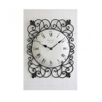 アラベスクウォールクロック シャビー 壁掛け 時計 電池 おしゃれ アイアンフレーム アンティーク調