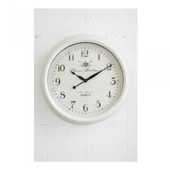 ホワイトリム クロック アンティーク調 壁掛け 時計 電池 おしゃれ シンプル モダン 白 ホワイト