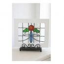 ステンドグラス ローズトップ アンティーク調 薔薇 オブジェ 置物 おしゃれ 白 ホワイト