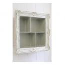 ブラン フレームドシェルフ アンティーク調 おしゃれ 整理 ディスプレイ 棚 ホワイト 壁掛 白