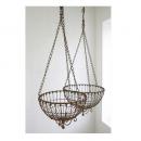 ラスティ ハンギングバスケ2点セット アンティーク調 おしゃれ 天井 ディスプレイ かご 小物入