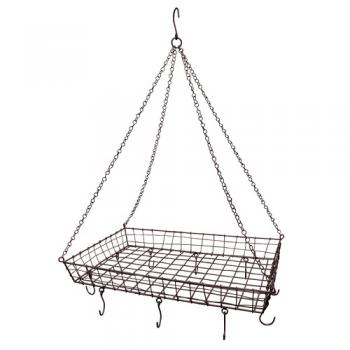 ヴィスハンギングフックL-IR ハンガー アンティーク アイアン ブラウン バスケット 高さ750