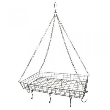 ヴィスハンギングフックL-SV ハンガー アンティーク アイアン シルバー バスケット 高さ750