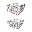 ヴィスバスケットスクエアIR SL2個セット アイアン バスケット ブラウン 高さS100 L115