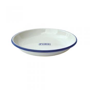 パリジャンパスタプレート02 ホーロー ホワイト 3個セット 皿 フレンチ おしゃれ 直径200