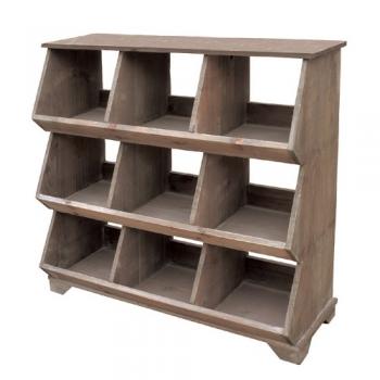 J.W.キュービックシェルフ9 棚 アンティーク ガーデン ディスプレイ ナチュラル 杉 高さ675