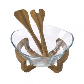 SPICE BONO BONO ガラスボウル&サービングセット 木製 ナチュラル キッチン 高さ12