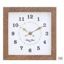バウムクロック01-BR ブラウン 木製フレーム 北欧 おしゃれ 壁掛け 時計 スクエア