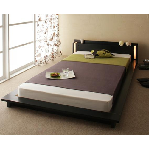 モダンライト付きフロアベッド【Yuragi】ゆらぎ　【フレームのみ】