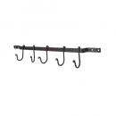 フェール5連フック アイアン 壁掛け かわいい アンティークブラック おしゃれ 黒 取り外し可