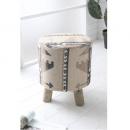 アリゾナ・カウチンオットマン 椅子 木製 ファブリック おしゃれ スツール 高さ37